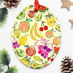 Cute Fruits Pattern Ornament (oval Filigree)