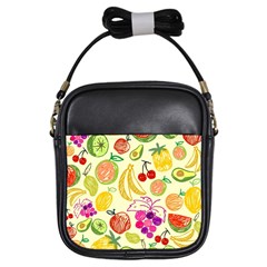 Cute Fruits Pattern Girls Sling Bags by paulaoliveiradesign