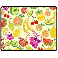 Cute Fruits Pattern Fleece Blanket (medium)  by paulaoliveiradesign