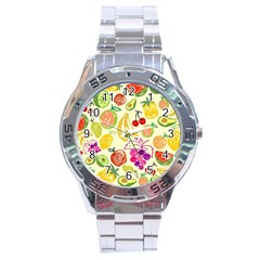 Cute Fruits Pattern Stainless Steel Analogue Watch