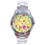 Cute Fruits Pattern Stainless Steel Analogue Watch Front