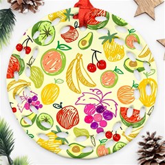 Cute Fruits Pattern Ornament (round Filigree)