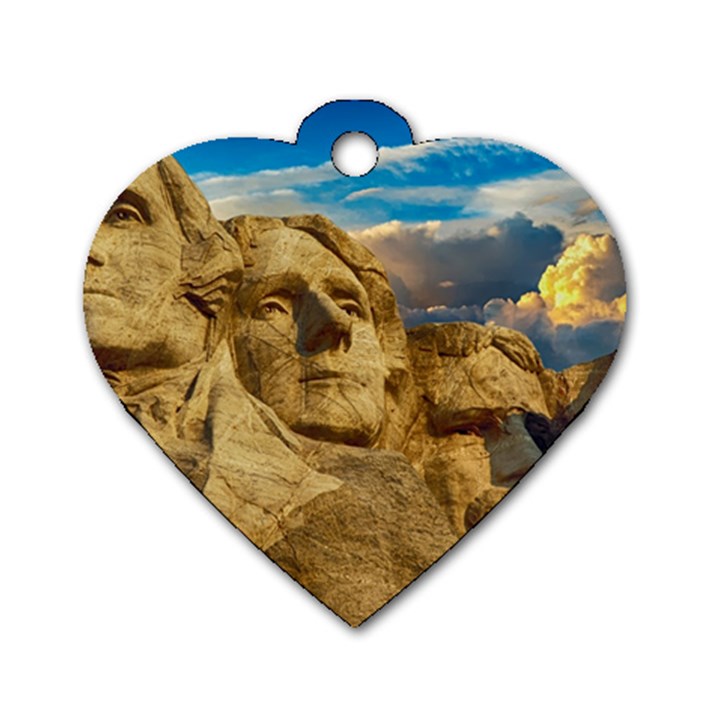 Monument President Landmark Dog Tag Heart (Two Sides)