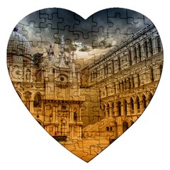 Palace Monument Architecture Jigsaw Puzzle (heart) by Celenk