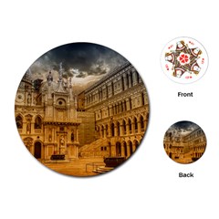 Palace Monument Architecture Playing Cards (Round) 