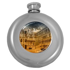 Palace Monument Architecture Round Hip Flask (5 Oz) by Celenk