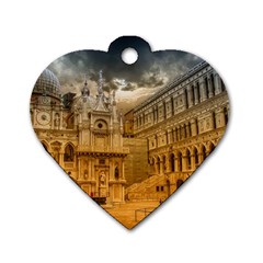 Palace Monument Architecture Dog Tag Heart (Two Sides)