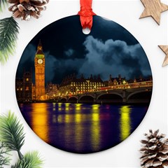 London Skyline England Landmark Ornament (round) by Celenk