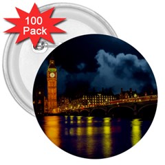 London Skyline England Landmark 3  Buttons (100 Pack)  by Celenk