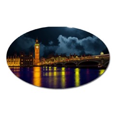 London Skyline England Landmark Oval Magnet by Celenk