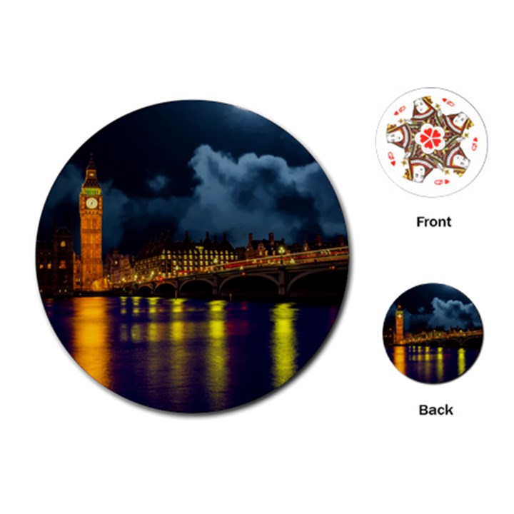 London Skyline England Landmark Playing Cards (Round) 