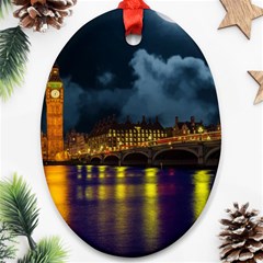 London Skyline England Landmark Oval Ornament (two Sides) by Celenk