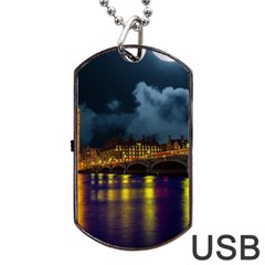 London Skyline England Landmark Dog Tag Usb Flash (one Side) by Celenk