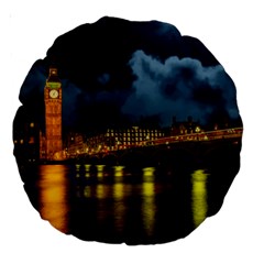 London Skyline England Landmark Large 18  Premium Round Cushions by Celenk