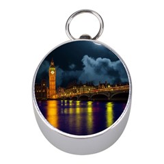 London Skyline England Landmark Mini Silver Compasses by Celenk