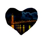 London Skyline England Landmark Standard 16  Premium Flano Heart Shape Cushions Back