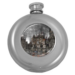 Armageddon War Apocalypse Round Hip Flask (5 Oz) by Celenk