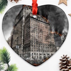 World War Armageddon Destruction Ornament (heart) by Celenk