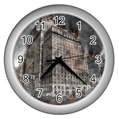 World War Armageddon Destruction Wall Clocks (silver)  by Celenk