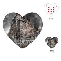 World War Armageddon Destruction Playing Cards (heart)  by Celenk