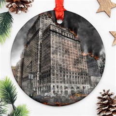 World War Armageddon Destruction Round Ornament (two Sides) by Celenk