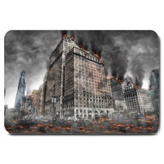 World War Armageddon Destruction Large Doormat  by Celenk