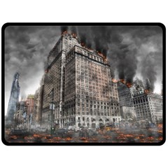 World War Armageddon Destruction Double Sided Fleece Blanket (large)  by Celenk