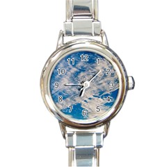 Clouds Sky Scene Round Italian Charm Watch by Celenk