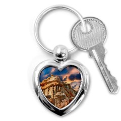 Canyon Dramatic Landscape Sky Key Chains (heart)  by Celenk