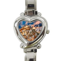 Canyon Dramatic Landscape Sky Heart Italian Charm Watch by Celenk