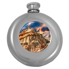 Canyon Dramatic Landscape Sky Round Hip Flask (5 Oz) by Celenk