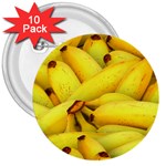 Yellow Banana Fruit Vegetarian Natural 3  Buttons (10 pack)  Front