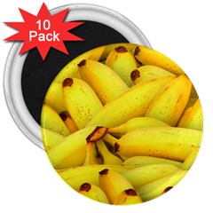 Yellow Banana Fruit Vegetarian Natural 3  Magnets (10 pack) 