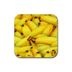 Yellow Banana Fruit Vegetarian Natural Rubber Coaster (Square) 