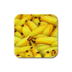 Yellow Banana Fruit Vegetarian Natural Rubber Square Coaster (4 pack) 