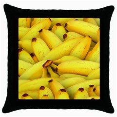 Yellow Banana Fruit Vegetarian Natural Throw Pillow Case (Black)