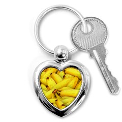 Yellow Banana Fruit Vegetarian Natural Key Chains (Heart) 