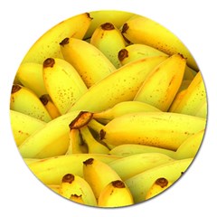 Yellow Banana Fruit Vegetarian Natural Magnet 5  (Round)