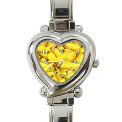 Yellow Banana Fruit Vegetarian Natural Heart Italian Charm Watch