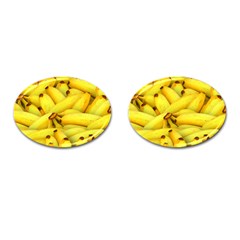 Yellow Banana Fruit Vegetarian Natural Cufflinks (Oval)