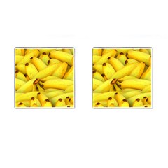 Yellow Banana Fruit Vegetarian Natural Cufflinks (Square)