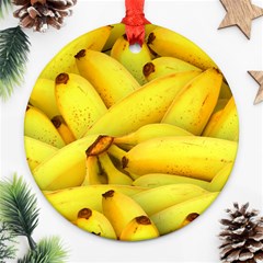 Yellow Banana Fruit Vegetarian Natural Round Ornament (Two Sides)