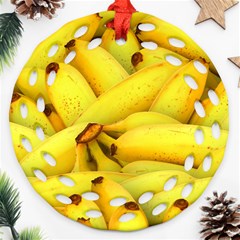 Yellow Banana Fruit Vegetarian Natural Ornament (Round Filigree)