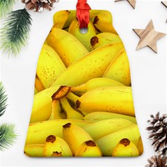 Yellow Banana Fruit Vegetarian Natural Bell Ornament (Two Sides)