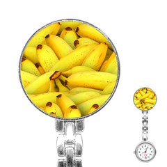 Yellow Banana Fruit Vegetarian Natural Stainless Steel Nurses Watch