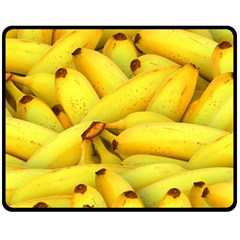 Yellow Banana Fruit Vegetarian Natural Double Sided Fleece Blanket (Medium) 