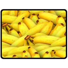 Yellow Banana Fruit Vegetarian Natural Double Sided Fleece Blanket (Large) 