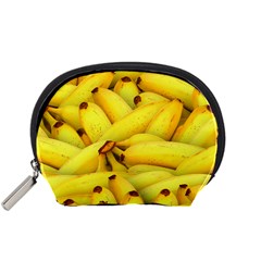 Yellow Banana Fruit Vegetarian Natural Accessory Pouches (small)  by Celenk