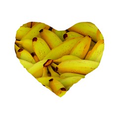 Yellow Banana Fruit Vegetarian Natural Standard 16  Premium Flano Heart Shape Cushions