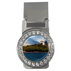 Island God Rays Sky Nature Sea Money Clips (cz)  by Celenk